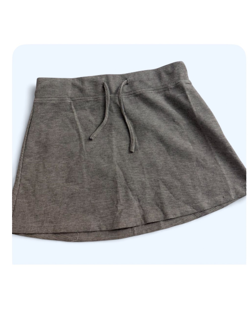 HALARA Gray Ribbed Drawstring Mini Skirt. M
